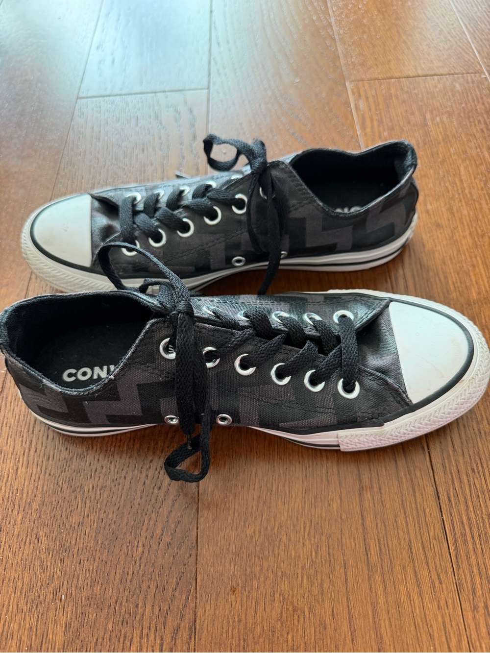 Converse Black and Gray Low Top Canvas Sneakers